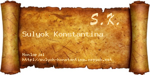 Sulyok Konstantina névjegykártya